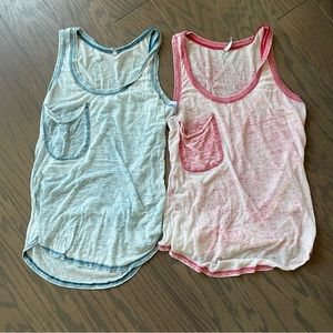Z Supply Distressed Super Soft Tanks - Set of 2 (one medium one small)